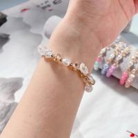 Bracelet élastique perlé pour femme, bijou de main princesse, breloque mignonne pour enfant, idéal pour fille - Vente en gros
