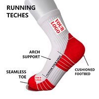 Chaussettes de sport en nylon personnalisées avec logo, évacuation de l'humidité, séchage rapide, coussinets, pour la course à pied, vente en gros