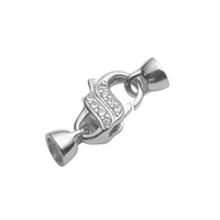 Bracelet de serrure de haute qualité en gros fermoir en zircon fabrication de bijoux bricolage fermoirs de homard en argent sterling 925 pour collier de pierres précieuses