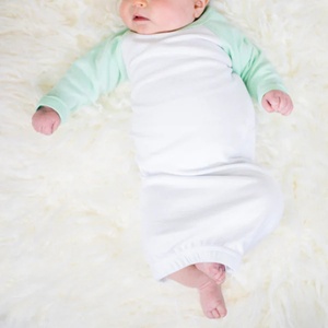 Newborn Baby Customized Color Blocked Sleeveless Summer Unisex Sleeping <b>Bag</b> Skirt with Button Closure Polyester/Cotton - Product Image 2