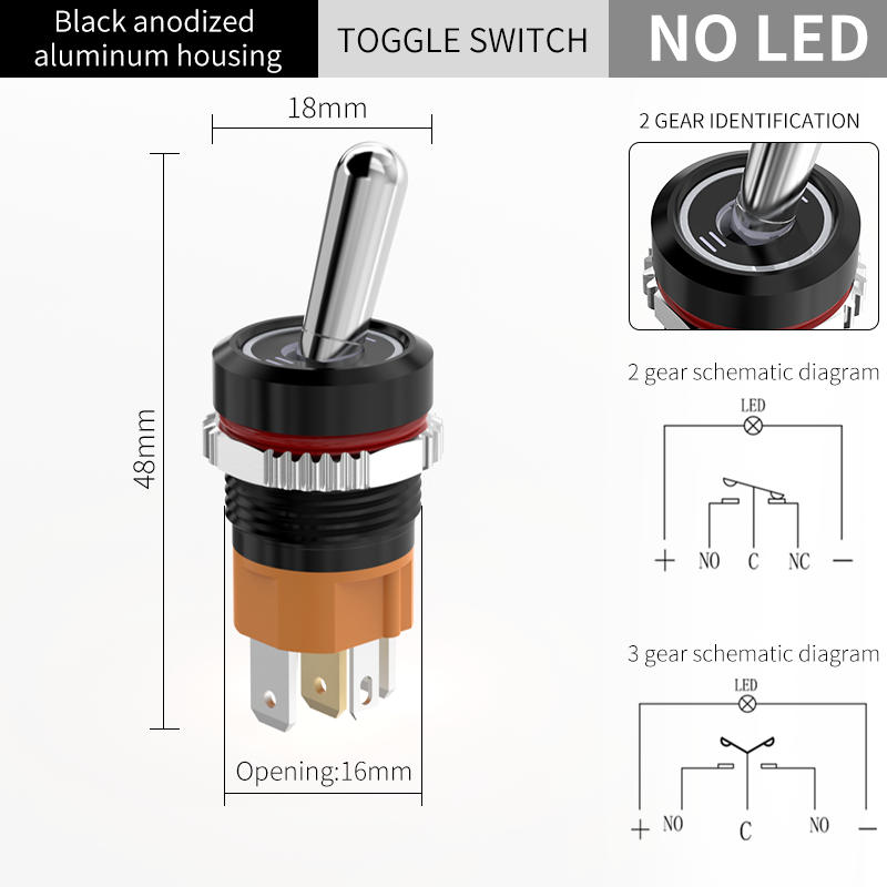 2-Pos/Black Anodized/Non-Illuminated