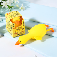 Nouveau Grand Canard Jaune Mignon en TPR, Jouet Sensoriel Anti-Stress à Remontée Lente, Doux et Moelleux, pour Enfants et Adultes