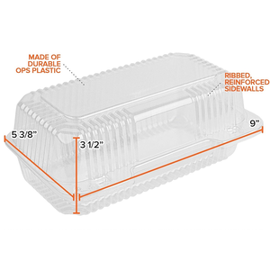 Tái chế nhựa dùng một lần rõ ràng vỏ sò Hot Dog bao bì hộp bánh mì trái cây hình chữ nhật Takeaway container thực phẩm - Product Image 1