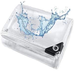 Bâches transparentes en PVC résistantes et imperméables avec œillets, résistantes aux déchirures, au froid et aux intempéries pour l'intérieur, l'extérieur et le balcon - Product Image 1