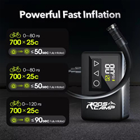 Mini Portable High Pressure Electric Bike Pump-120 PSI Cordless Tire Inflator Auto-Stop Digital Display FAST Durable for Road