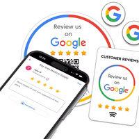 Carte NFC avec code QR pour les avis Google, étiquette de paiement RFID, autocollant pour vitrine de magasin, table, mur en verre