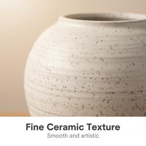 Vase moderne en céramique blanc moucheté pour usage intérieur/bureau/<span class=keywords><strong>jardin</strong></span>, fleurs/vert - Product Image 4