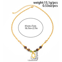 Collier tendance en acier inoxydable et chaîne à perles avec pendentifs pour femme, accessoires de mode étanches en PVD 18K, bijoux pour le cou