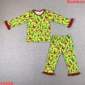 Pyjamas pour bébés garçons et filles à manches longues, ensembles pour filles, imprimés de Noël en bambou, vente en gros d'usine, promotion chaude - Product Image 2