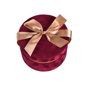 guangdong luxury high grade silk rose garden round flower box mom gift rose flower packaging box