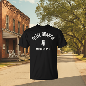 T-shirt Athlétique Vintage Olive Branch Mississippi Unisexe Col Rond Manches Courtes Promotionnel pour Adulte - Product Image 3