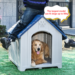 Rumah anjing besar kustom Modern mewah luar ruangan plastik <span class=keywords><strong>Metal</strong></span> Cage dengan kuat dapat dilepas membersihkan pola hewan Solid gaya Villa - Product Image 4