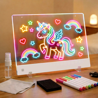 Pizarra de Dibujo LED Acrílica Cuadrada, Regulable, con Control Táctil, Colores RGB, Alto CRI 90, Tamaño Grande, Pizarra de Borrado en Seco para Dormitorio Infantil