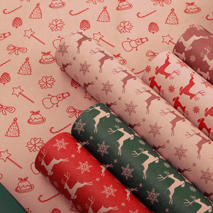 Custom Wholesale Gift Packing <strong>Paper</strong> Logo Printed Cheap Party Kraft <strong>Paper</strong> <strong>Wrapping</strong> <strong>Roll</strong> Christmas Packing <strong>Paper</strong> - Product Image 3