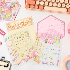 Lot <span class=keywords><strong>de</strong></span> 3 autocollants laser - Scènes <span class=keywords><strong>de</strong></span> cabanes miniatures en 3D, décorations <span class=keywords><strong>de</strong></span> vacances autocollantes - Product Image 4