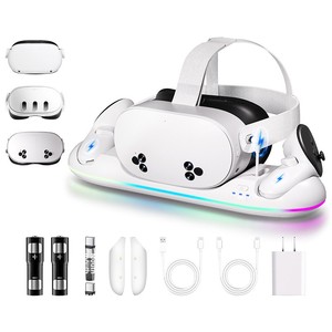 Nouvelle arrivée pour Oculus Meta <span class=keywords><strong>Quest2</strong></span> pour Q2 3 3S, station de charge en plastique, accessoire de jeu VR avec charge rapide magnétique - Product Image 4