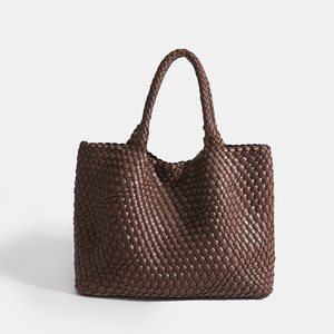 Sac fourre-tout en cuir PU tissé à la main pour femmes Sac à bandoulière portable Vente en gros en usine - Product Image 4