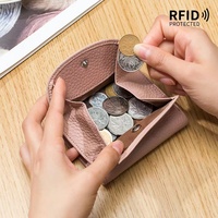 Dompet Lipat Tiga Kulit Sapi Asli Wanita, Banyak Slot Kartu, Dompet Koin Kulit Pebble, Penjepit Uang untuk Wanita