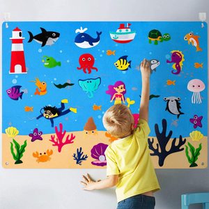 Upin Jouet d'apprentissage de poisson en feutre d'océan fait à la main pour les tout-petits - Product Image 3