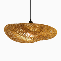 Suspension Commerciale en Bambou, Lustre Moderne en Rotin pour Hall d'Hôtel et Café, Taille Personnalisée, Vente en Gros Usine