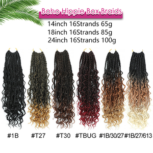 14 pulgadas Boho Box Crochet Hair Bohemian Goddess <span class=keywords><strong>River</strong></span> Bob Box Trenza Crochet Trenzas - Product Image 4