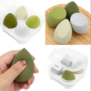 Free Sample High Quality Teardrop Custom Packing Soft Colourful Foundation Blending Egg Makeup Sponge Set