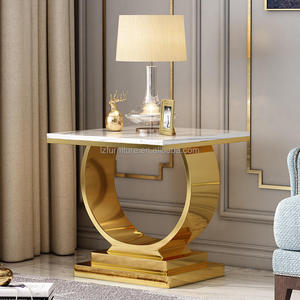 Mesa Consola Moderna de Metal con Base de Trípode y Tapa de Mármol, Mueble Contemporáneo para Entrada o Sala de Estar - Product Image 3