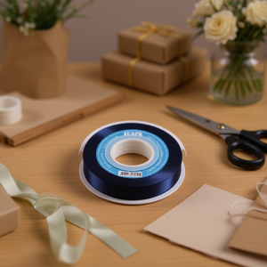 ริบบิ้นผ้าซาติน 1.0 ซม. 25 หลา สีกรมท่า D35 - Product Image 3