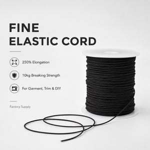 Cordon élastique rond extensible de 1,8 mm avec barbelés métalliques, cordon élastique en caoutchouc imperméable de 1,5 mm avec barbelés pour sacs - Product Image 1