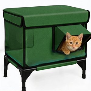 Abri pour <span class=keywords><strong>chat</strong></span> imperméable et coupe-vent pour grands chats errants, maison isolée et résistante à l'hiver, motifs personnalisables DEMDOM - Product Image 1