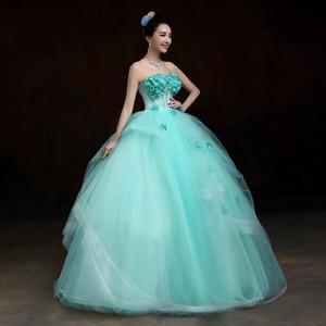 Strapless Ball Gown Chiffon Long Evening Dress Floral Print Empire Waistline Women's Performance Costume - Product Image 2