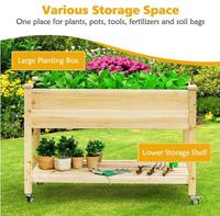 Grandes jardinières surélevées en bois avec roues, bac de plantation, étagère de rangement verrouillable pour jardin, cour, patio, balcon, centre commercial