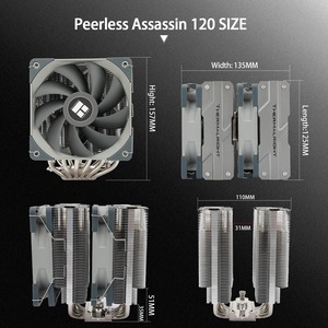 Thermalright Peerless Assassin 120 มาตรฐาน Dual Tower CPU Air Cooler 6 ท่อความร้อน 120 มม. พัดลม PWM, แบ<span class=keywords><strong>ร</strong></span>ิ่ง S-FDB - Product Image 5