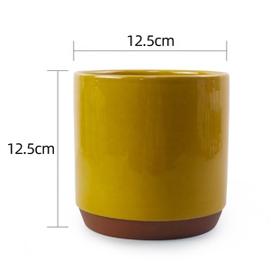 Nouvel arrivage de pots de fleurs d'intérieur en céramique jaune <span class=keywords><strong>moutarde</strong></span> pour décor de salon et de bureau - Product Image 6