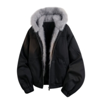 Veste en duvet pour homme, style décontracté, chaude et confortable, fermeture éclair coupe-vent, col en fourrure longue unique et tendance, veste en duvet à capuche