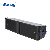 Système de sonorisation professionnel pour DJ en extérieur Sandy Audio, enceinte active à 3 voies avec aimants néodyme, double 12 pouces, 1440W, couverture 110x10