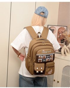 Ensemble de sac à dos 3 pièces Capibara de dessin animé avec bandes réfléchissantes, sac à dos scolaire Capybaras avec sac d'étude, trousse à crayons - Product Image 6