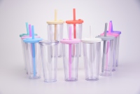 BOBA 700 ML gobelet Double couche grande capacité matériau de qualité alimentaire Transparent personnalisé paille Drinkware produit