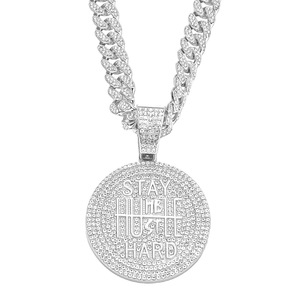 Nouveau Collier Pendentif Lettre Circulaire Style Hip-Hop Unique Plaqué Or et Argent pour Homme, Bijoux de Mode, Vente en Gros, Meilleures Ventes - Product Image 5