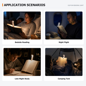 LED <strong>Clip</strong> <strong>on</strong> Book <strong>Light</strong> USB Rechargeable Dimmable Reading Lamp Portable Bookmark Night <strong>Light</strong> Eye Protection for Reading in <strong>Bed</strong> - Product Image 6