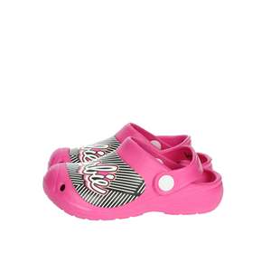 Zuecos para niñas Barbie, diseño a rayas fucsia, zapatos ligeros y cómodos para niños - Product Image 1