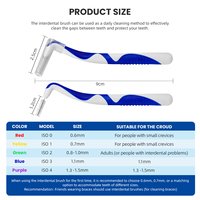 Brosse interdentaire en forme de L, douce, en acier inoxydable, orthodontique, antibactérienne, réutilisable, cure-dents ergonomiques, pour appareils dentaires