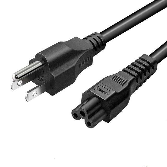 EC-320-C5 3 Prong Mickey Mouse Extension Cord NEMA 5-15P NEMA C5 1.8m 16 Gauge CETL ETL Certified 13A Black Indoor/Outdoor Use
