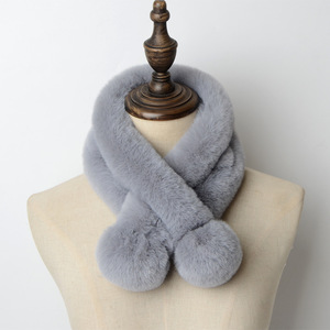 <strong>Fur</strong> Collar Scarf for Women <strong>Faux</strong> <strong>Fur</strong> Scarves Neck <strong>Shrug</strong> for Fall Winter Coat Dress Ladies Scarf Fashion Warm Winter Soft RABBIT - Product Image 2