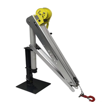 Mini grue à flèche manuelle 400-800 kg, pliable, en alliage d'aluminium léger, grue pour camionnette, treuil électrique portable