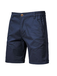 Shorts de golf pour homme en coton 100% tricoté peigné, coupe classique, devant plat, uni, poches obliques, taille élastique - Product Image 3