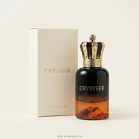 Flacon de parfum cylindrique de luxe en verre 50 ml, diffuseur à bâtonnets, pulvérisateur à pompe, bouchon couronne, emballage vide pour parfum avec logo personnalisé, OEM