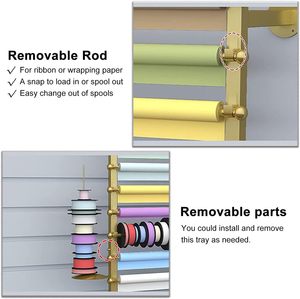 Giá để giấy gói quà bằng kim loại 12 tầng treo tường, giá để đồ thủ công - Product Image 6