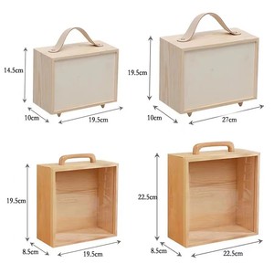 Caja de regalo rectangular de madera de 8.5 cm, hecha a mano, de pino, para recuerdos de boda o cumpleaños. - Product Image 5