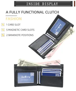 खरीदें काला फैंसी अद्वितीय सरल minimalist सादे स्टाइलिश स्लिम bifold बहु कार्ड mens बटुआ आपूर्तिकर्ताओं